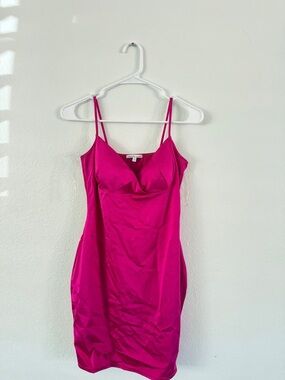 Charlotte Russe Hot Pink Satin Mini Dress